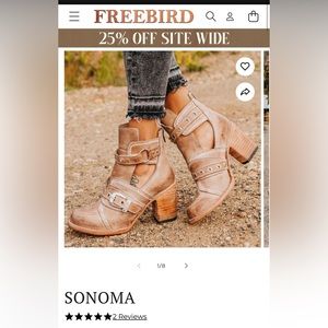 Freebird by Steven/Sonoma Super cute booties
Size 7 true to fit just narrow